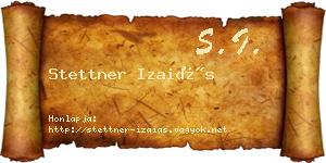 Stettner Izaiás névjegykártya